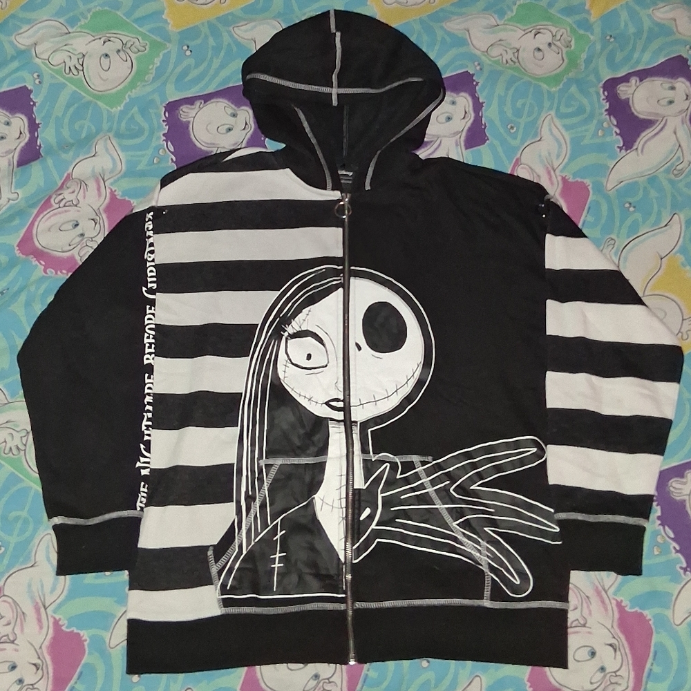 Disney The Nightmare Before Christmas Zip Up Hoodie Hooded Sweatshirt Movie